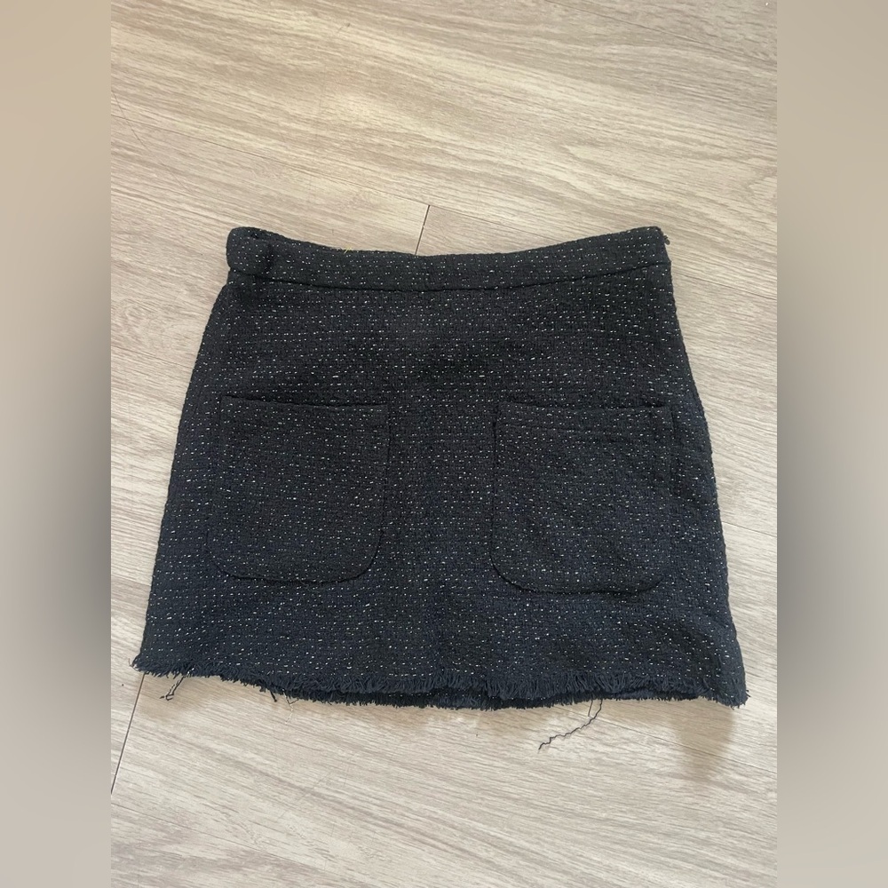 Zara kids girls black tweed mini skirt